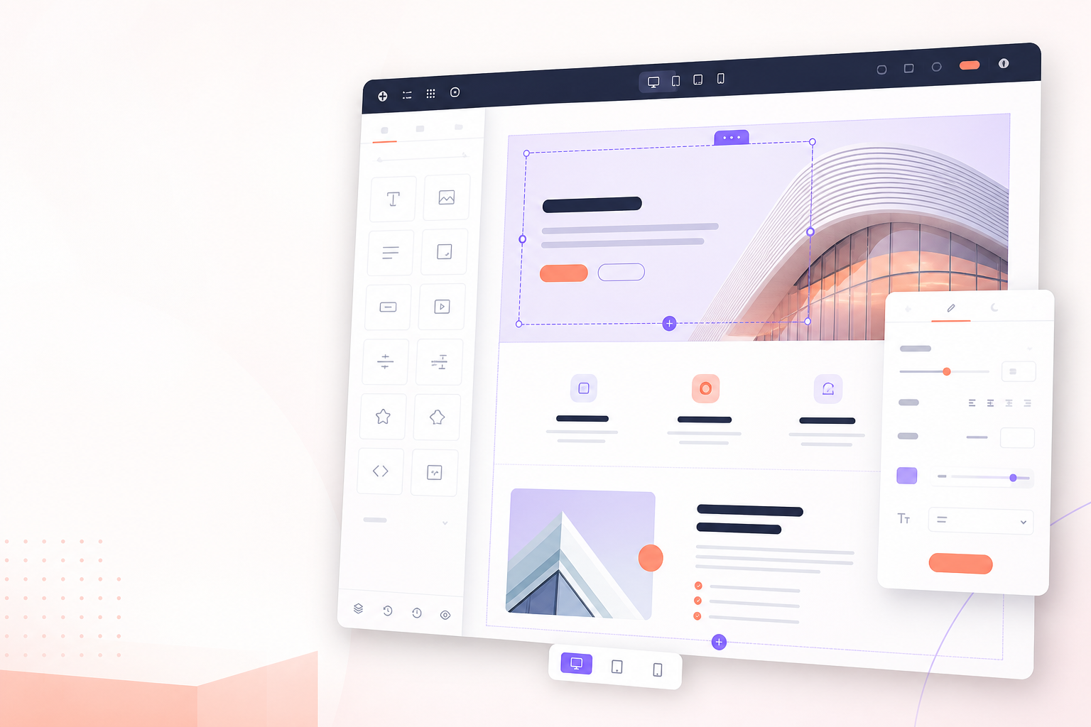 Visual WordPress page builder preview
