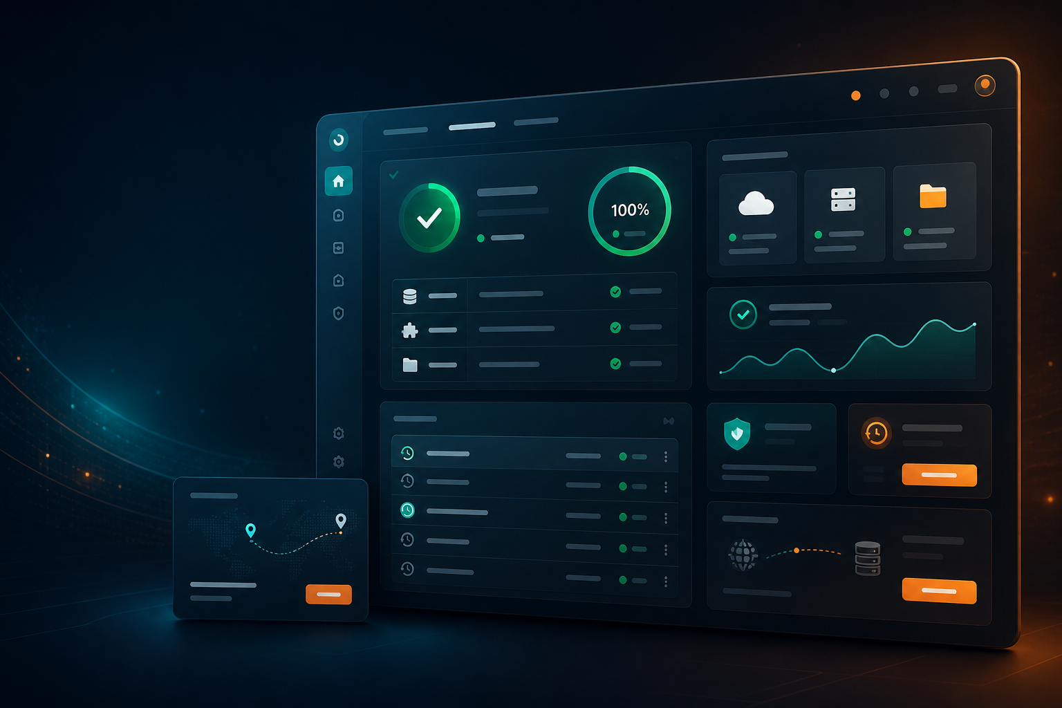 WordPress backup dashboard preview