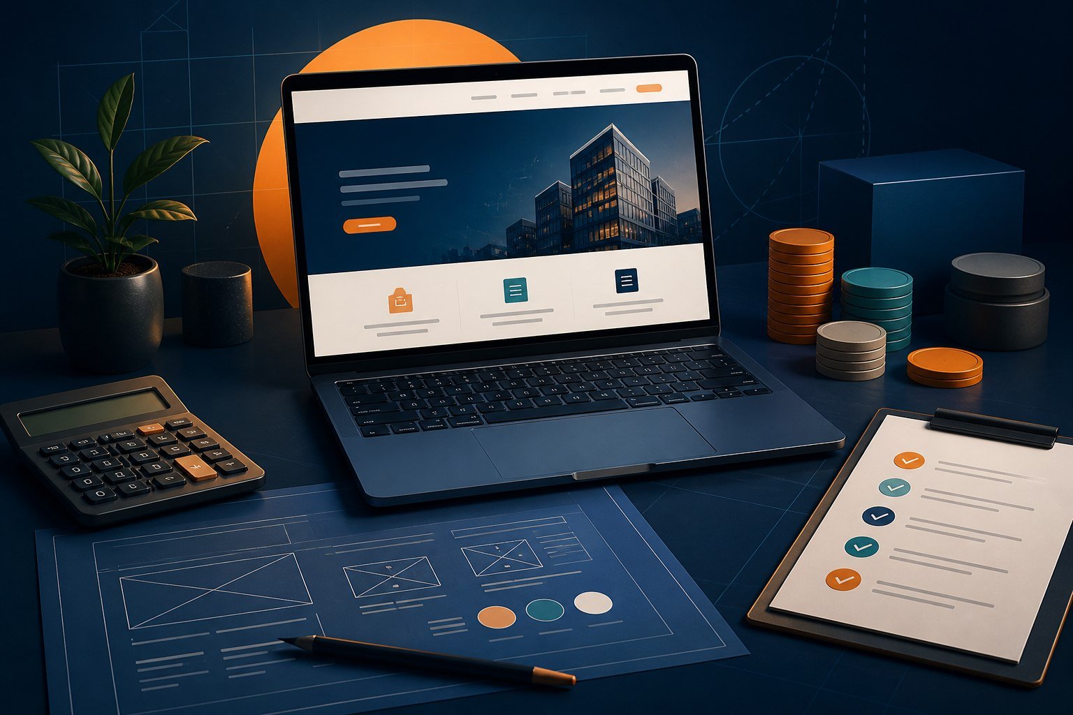 South African small-business owner planning a website budget at a desk